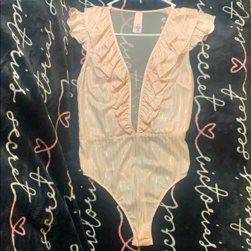 Victoria’s Secret coral body with golden stripes